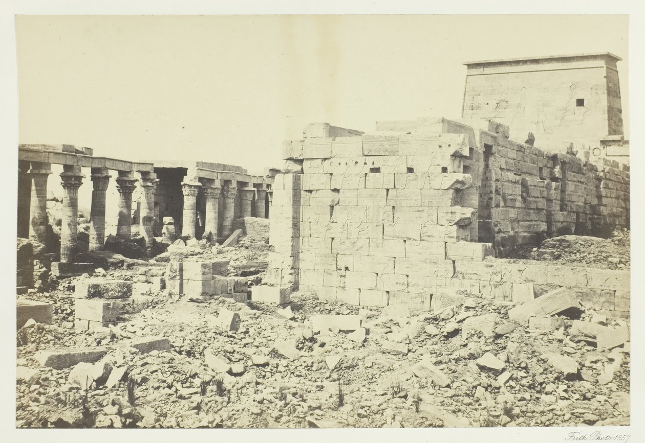 Kilátás Philæ szigetére, 1857. alkotó: Francis Frith