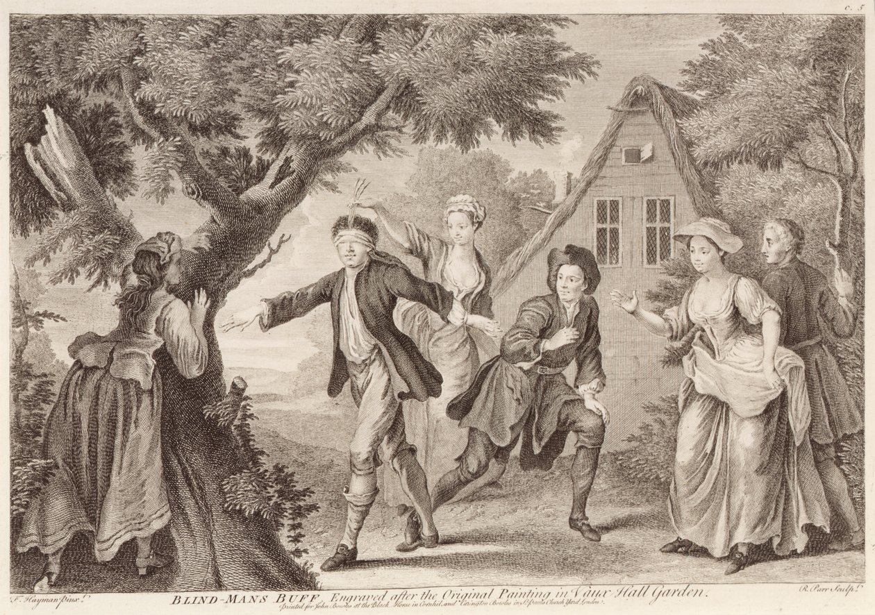 Blind-Mans Buff, vésette Remi Parr (fl.1723-50) alkotó: Francis Hayman