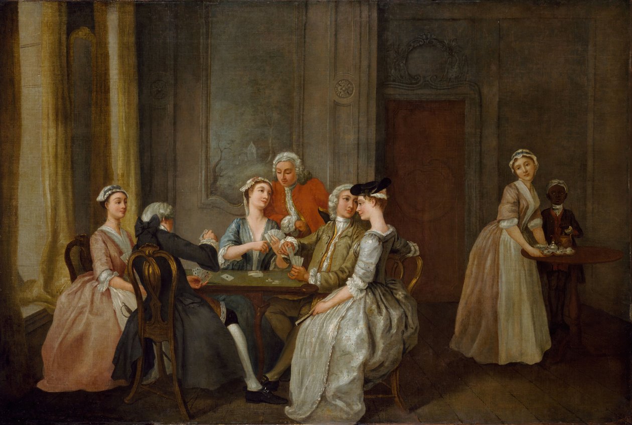 Játék a Quadrille-ban, 1740-50. alkotó: Francis Hayman