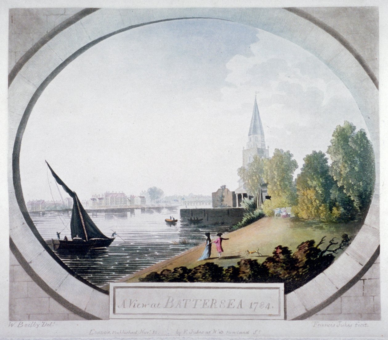 „Kilátás Battersea-n”, 1784. alkotó: Francis Jukes