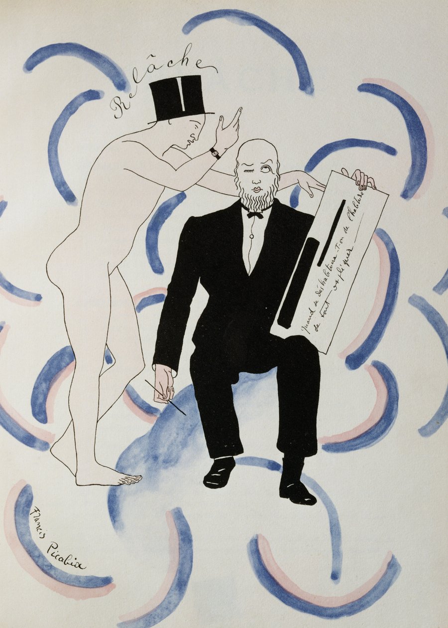 Relache balett, Erik Satie, 1924 körül (rajz) alkotó: Francis Picabia