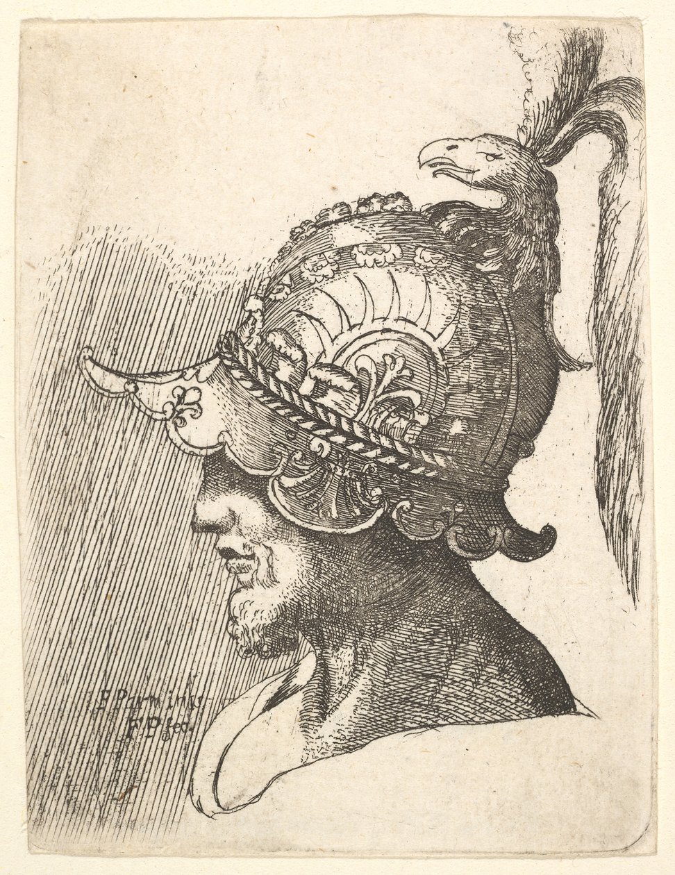 Sisakos fej, 1662-78. alkotó: Francis Place