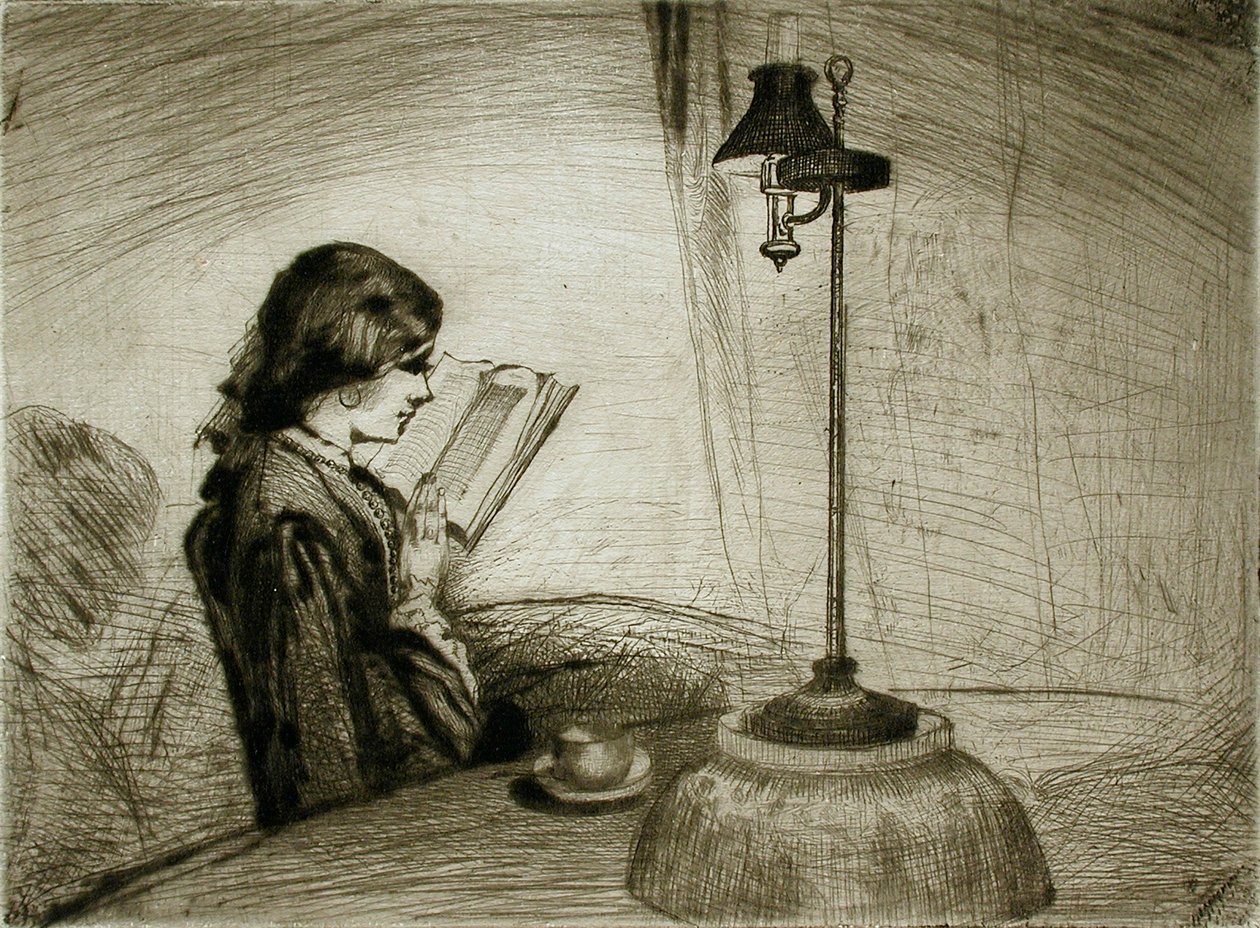 A Lady Reading alkotó: Francis Seymour Haden