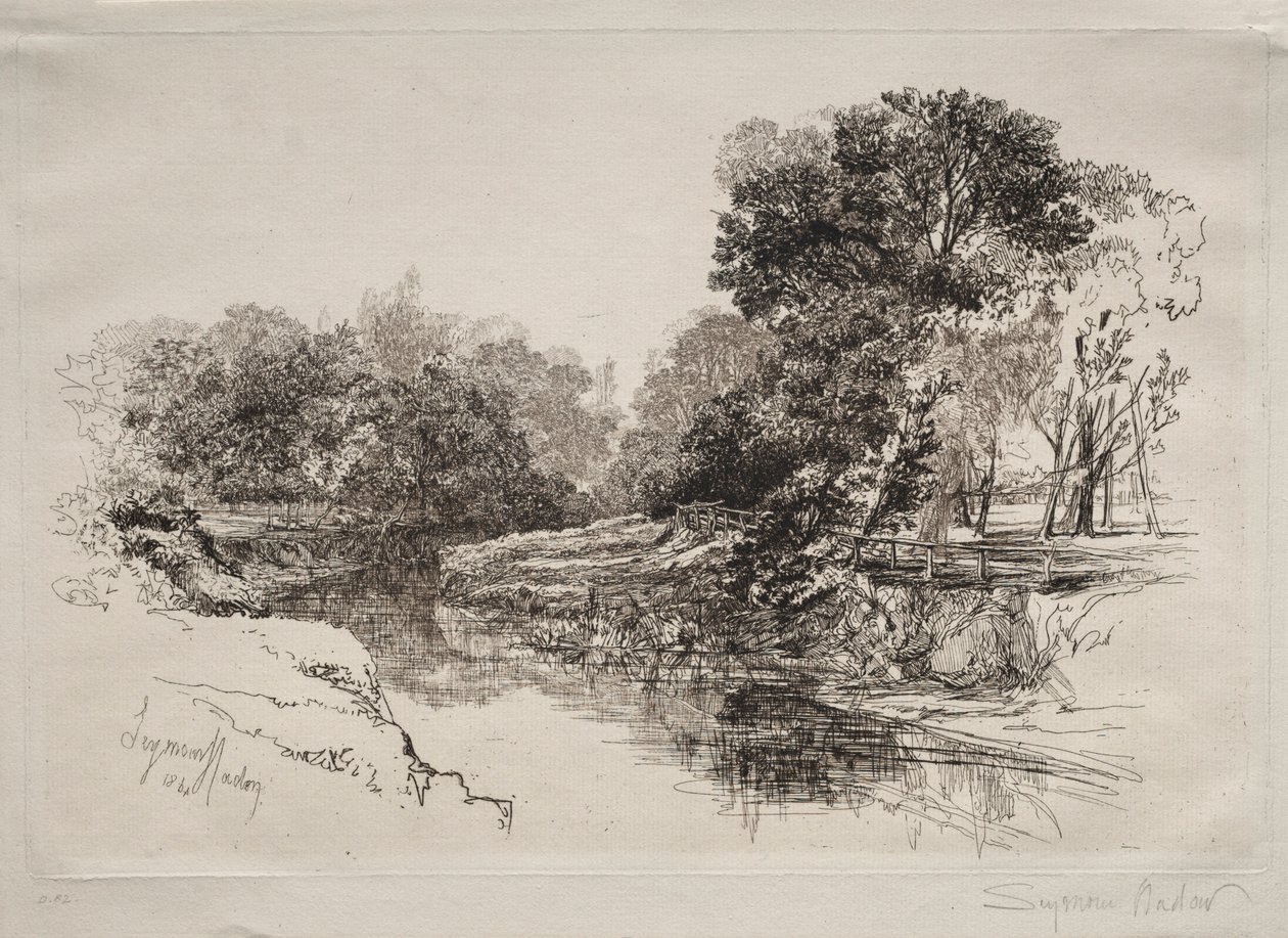 Egy folyó Írországban, 1864. alkotó: Francis Seymour Haden