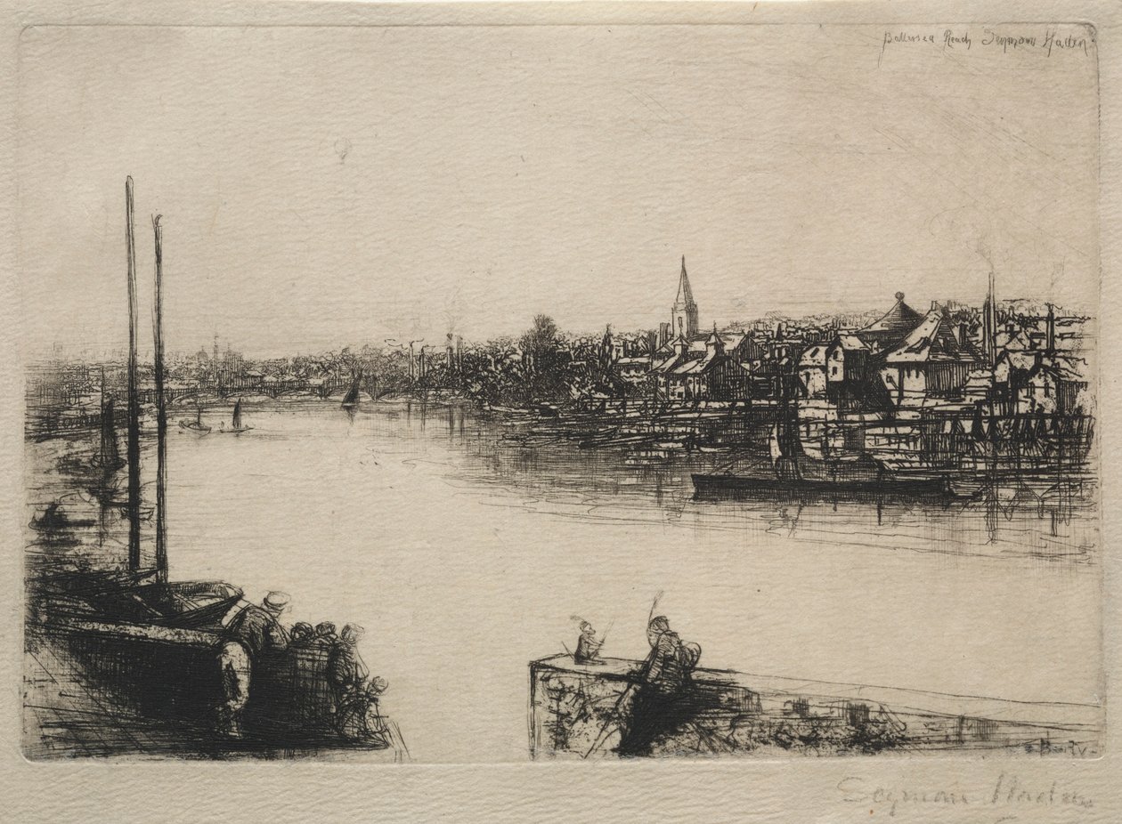 Battersea Reach, 1843. alkotó: Francis Seymour Haden