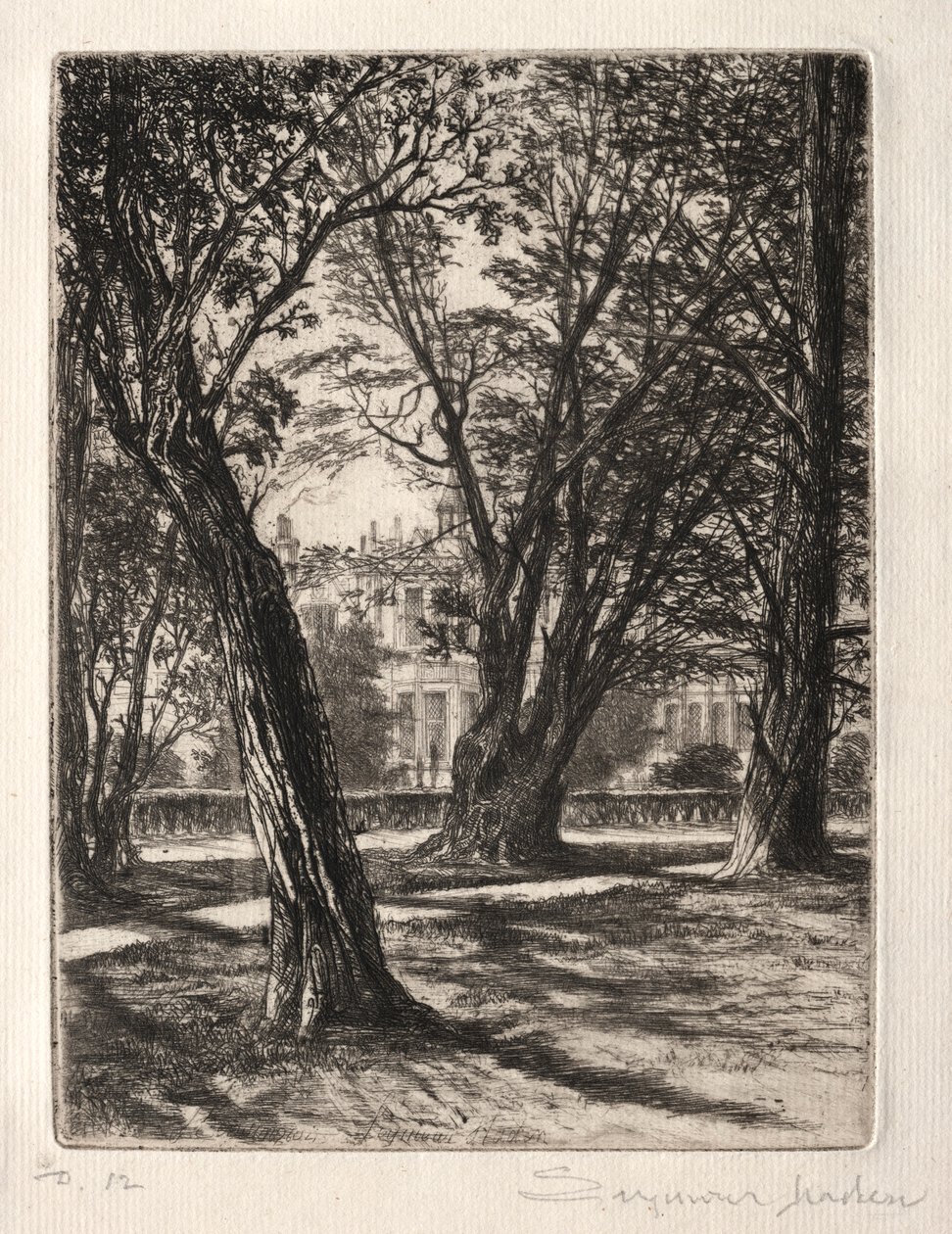 Kensington Gardens The Small Plate, 1859. alkotó: Francis Seymour Haden