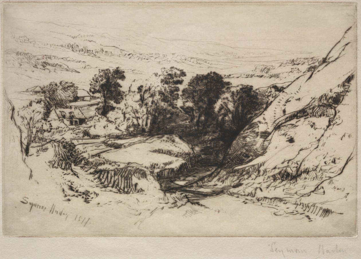 Kilenc Barrow Down, 1877. alkotó: Francis Seymour Haden