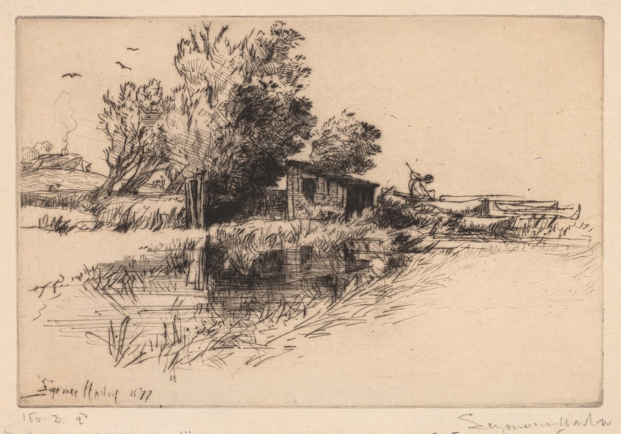 A kis csónakház, 1877. alkotó: Francis Seymour Haden