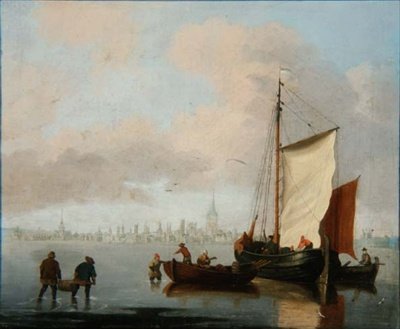 Holland torkolat jelenet (egy a párból) alkotó: Francis Swaine