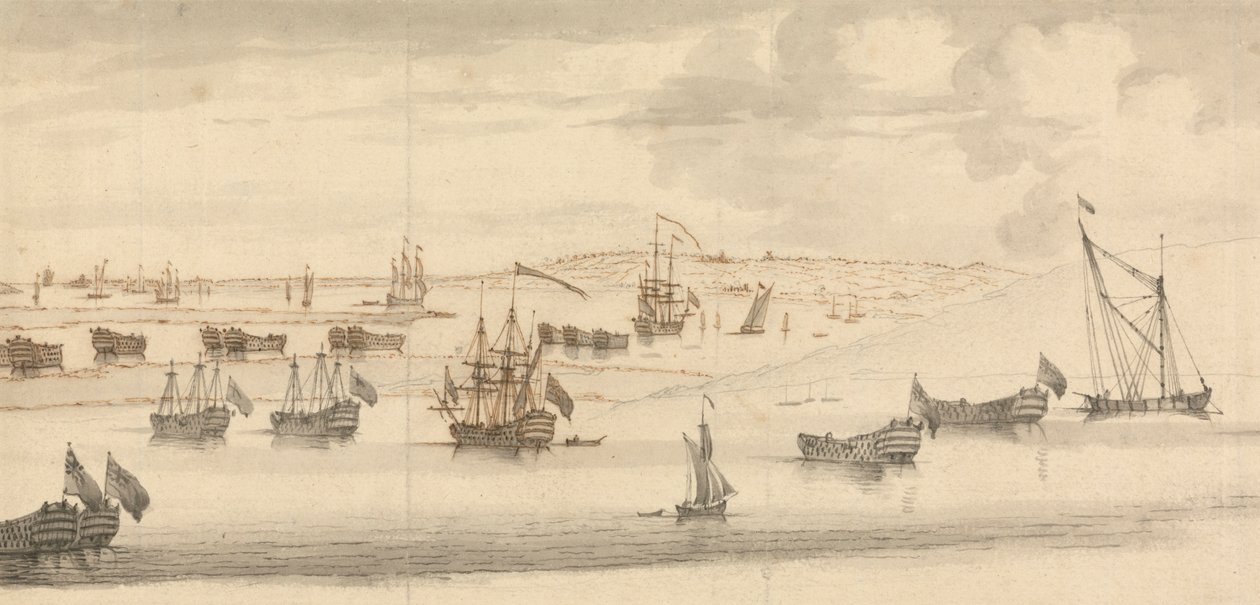Hulks a Medwayben alkotó: Francis Swaine
