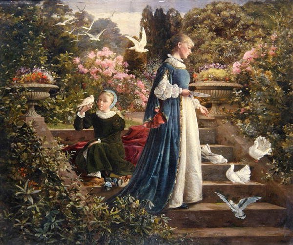 A galambok etetése alkotó: Francis Sydney Muschamp