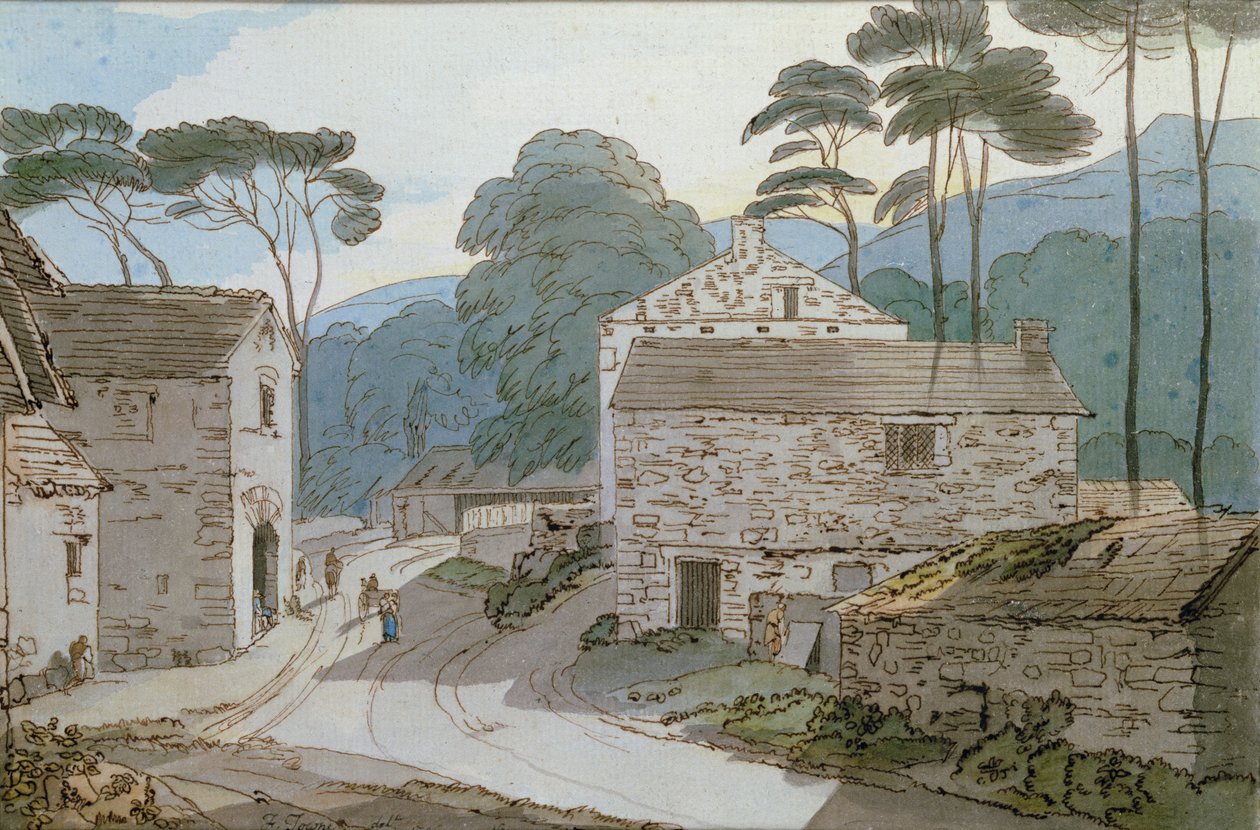 Ambleside a Windermere-tó csúcsánál alkotó: Francis Towne
