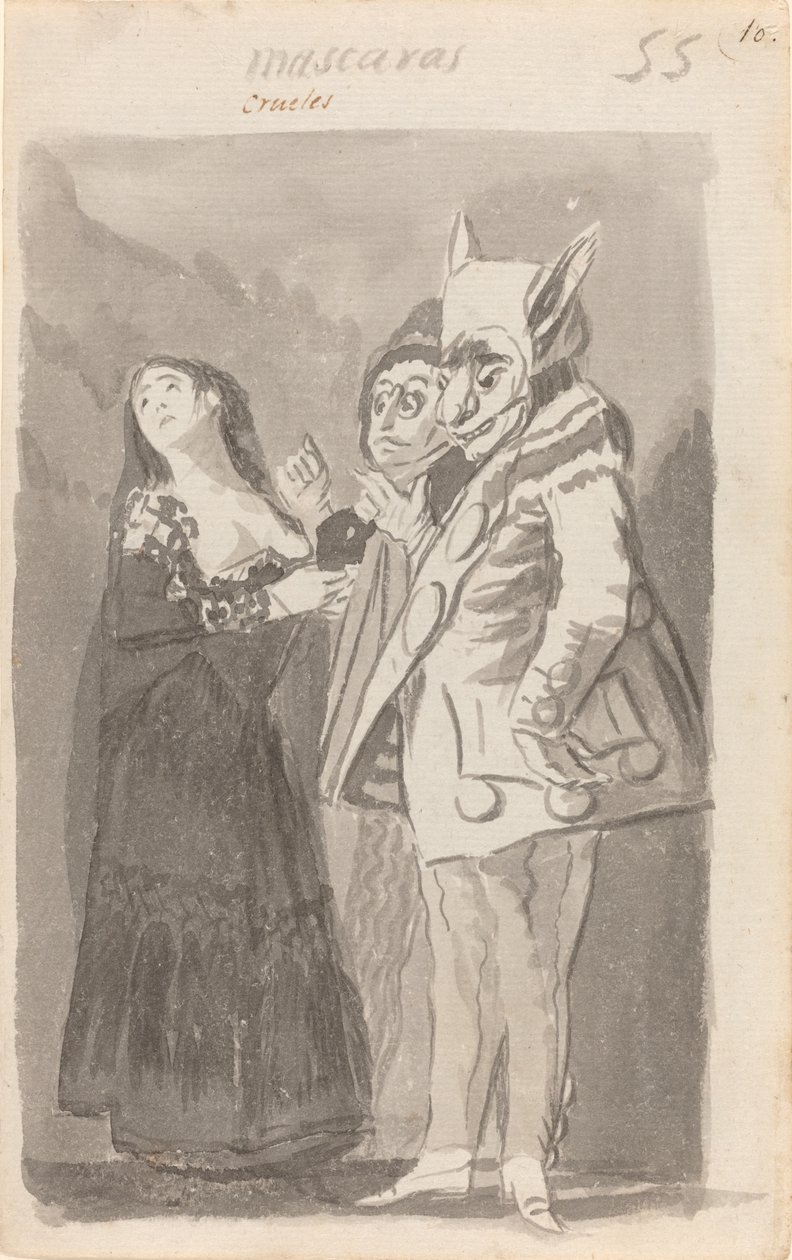 Mascaras crueles (kegyetlen maszkok) alkotó: Francisco de Goya