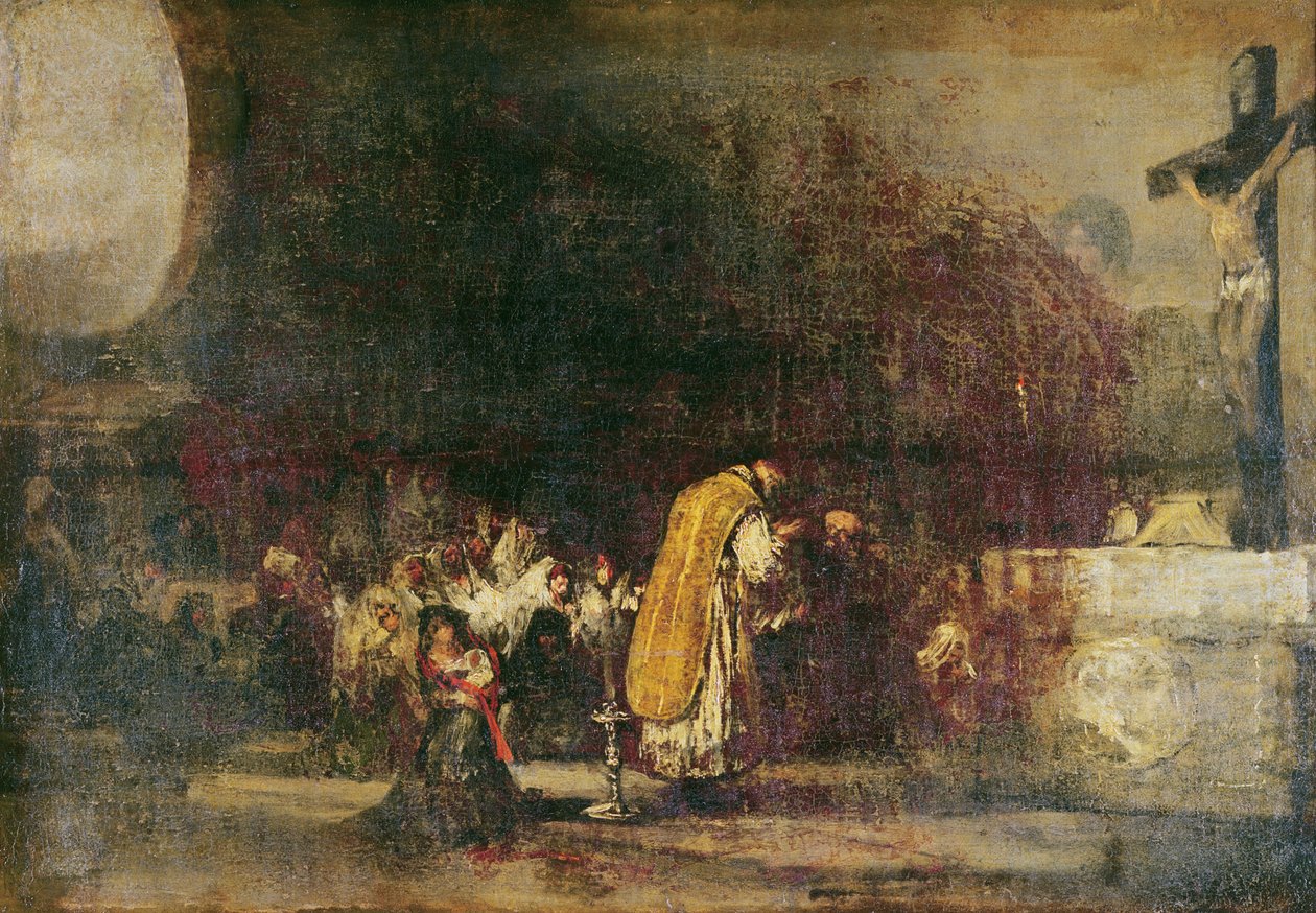 A "Nők temploma" néven ismert szertartást bemutató mise alkotó: Francisco de Goya