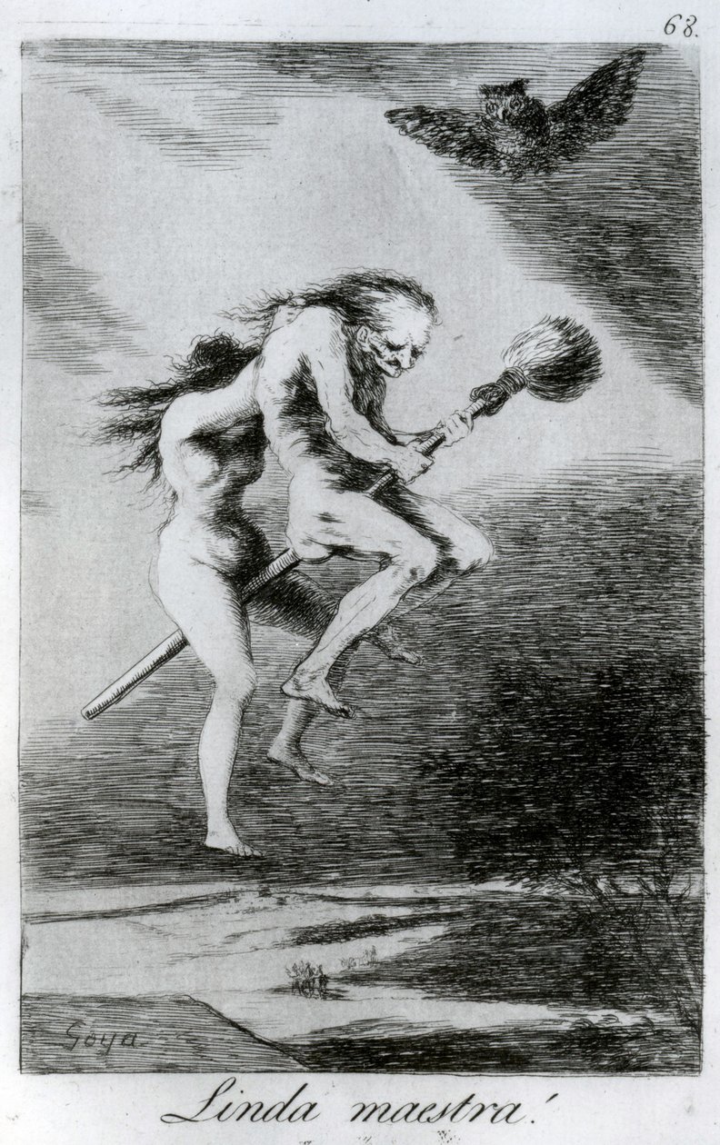 Csinos tanár!, a „Los caprichos” 68. táblája, 1799 alkotó: Francisco de Goya