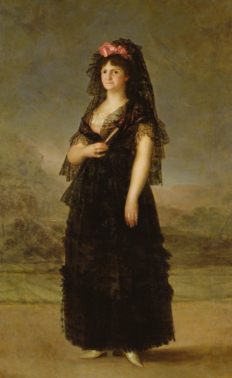 Mária Lujza királynő (1751-1819) Mantillát visel, 1799 alkotó: Francisco de Goya