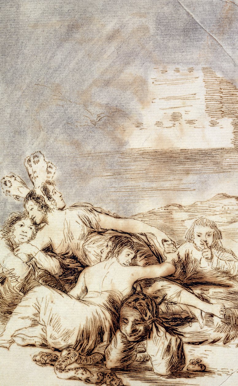 Alba hercegnője, a „Hazugságok és állandóság álmai” című elnyomott lemez a „Los Caprichos” sorozatból, 1797-99 alkotó: Francisco de Goya