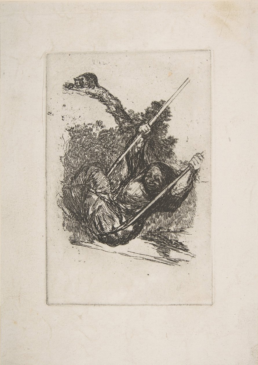 Öreg asszony hintán Vieja columpiándose.n.d. alkotó: Francisco de Goya