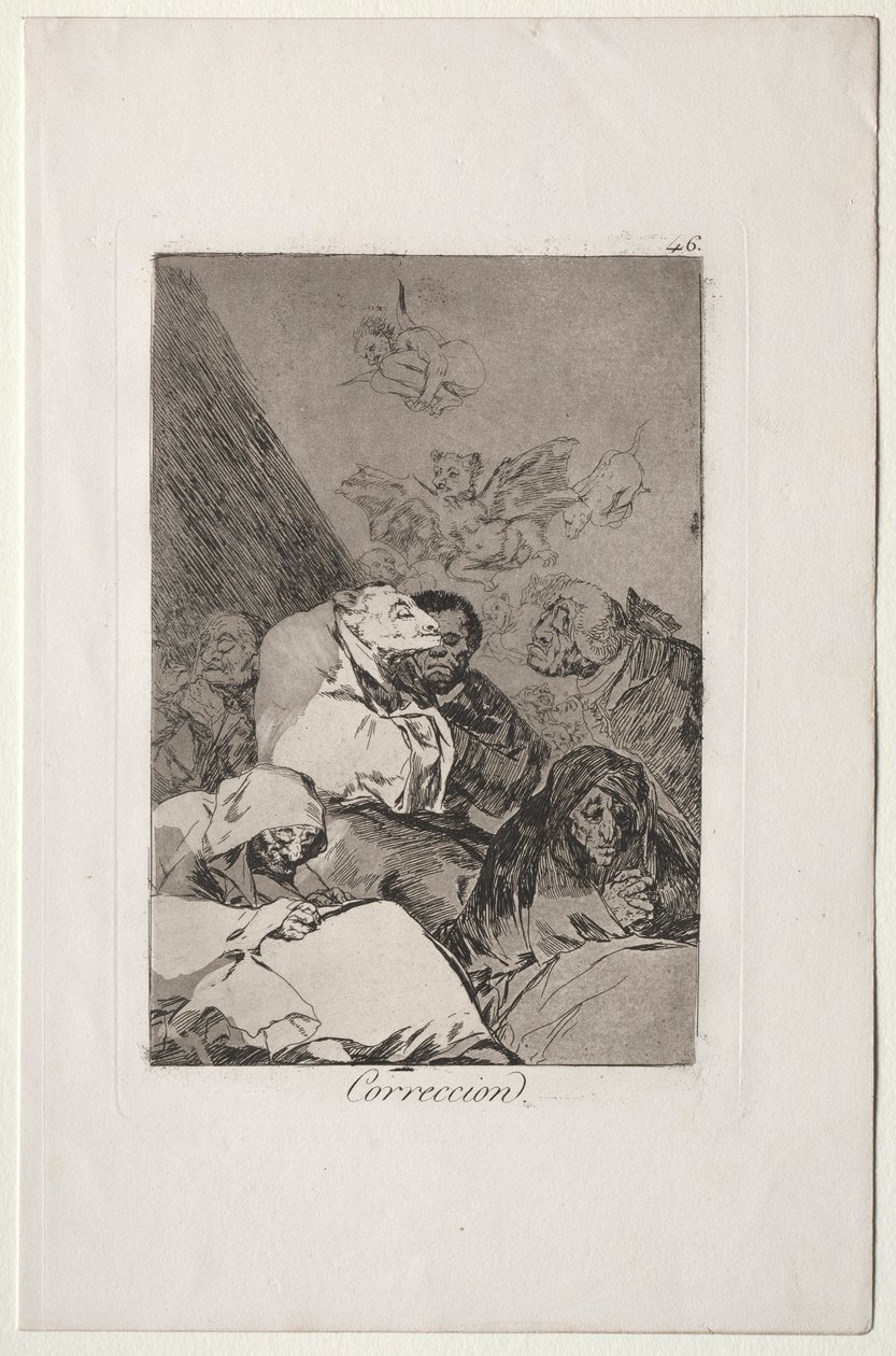 Caprichos: Helyesbítés. alkotó: Francisco de Goya