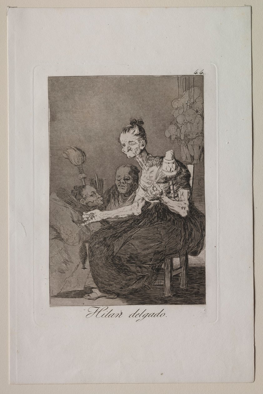 Caprichos: Finoman pörögnek. alkotó: Francisco de Goya