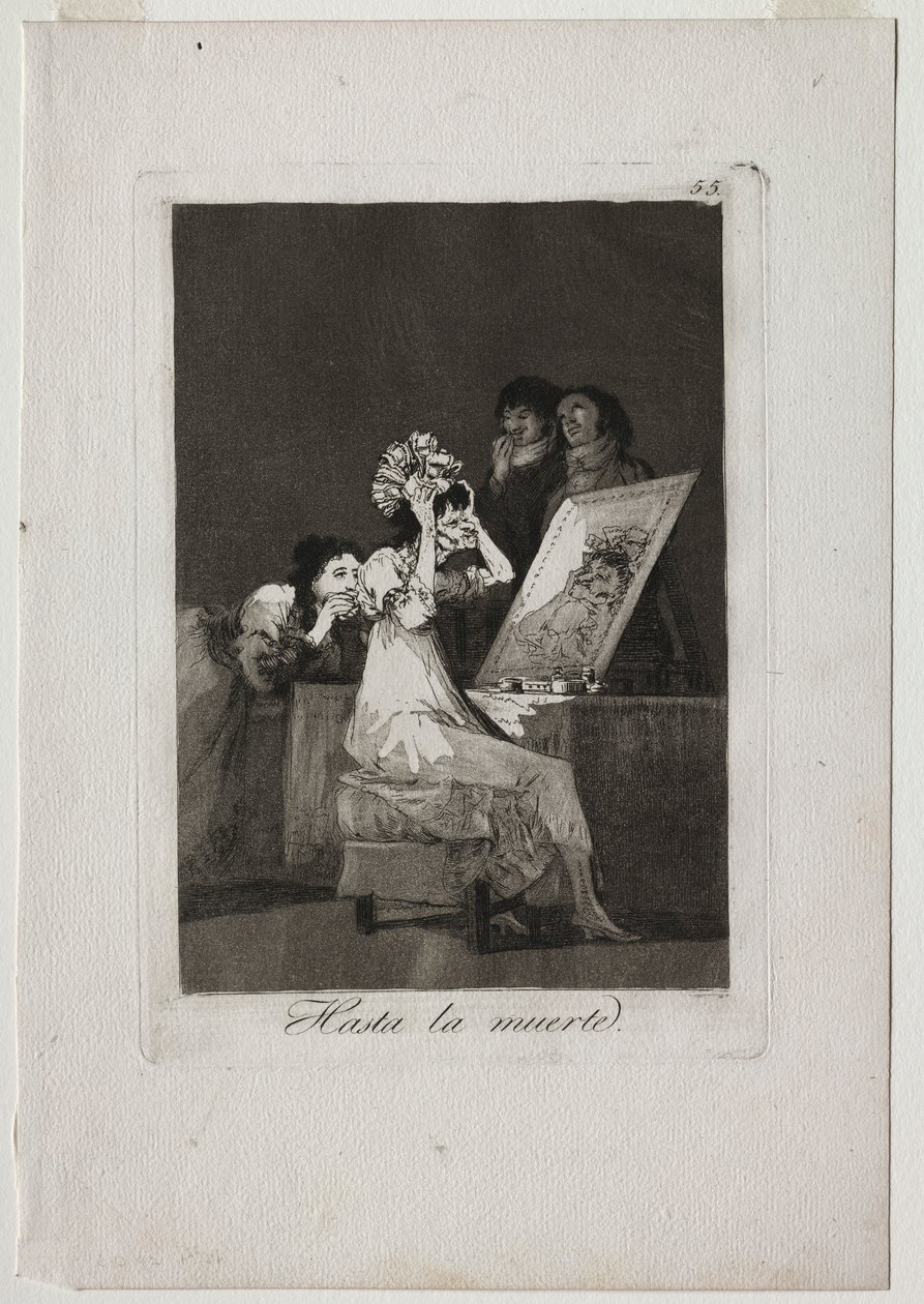 Caprichos: Halálig, 1799. alkotó: Francisco de Goya