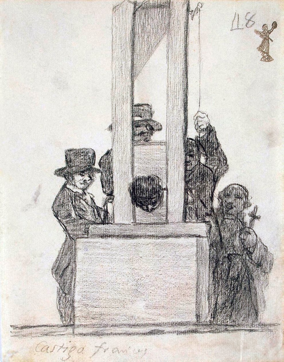 francia büntetés, 1824 és 1828 között. alkotó: Francisco de Goya
