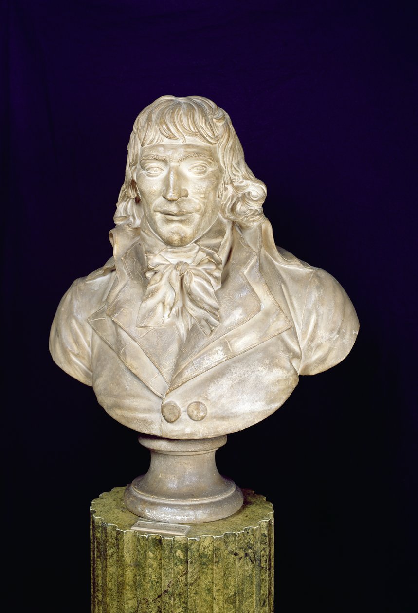 Camille Desmoulins (1760-94) portré mellszobra (gipsz) alkotó: Francois Martin