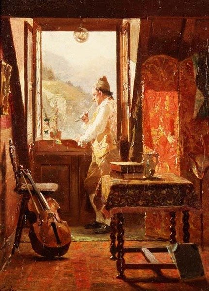 Az ablaknál alkotó: Francois Adolphe Grison