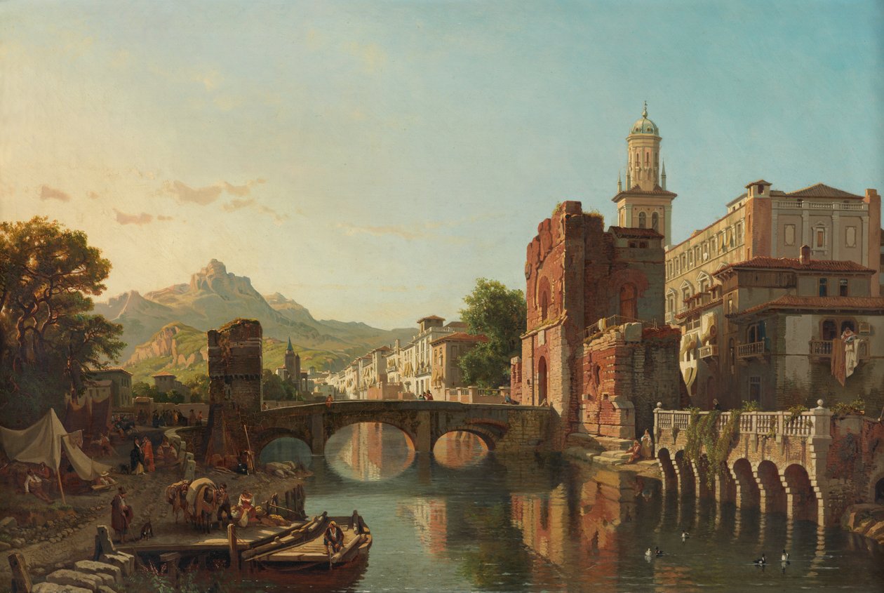 Városkép Spanyolországban (olaj, vászon) alkotó: Francois Antoine Bossuet