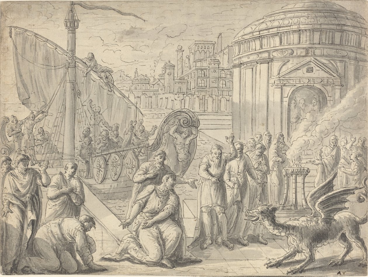 Aesculapius érkezése Rómába alkotó: Francois Boitard