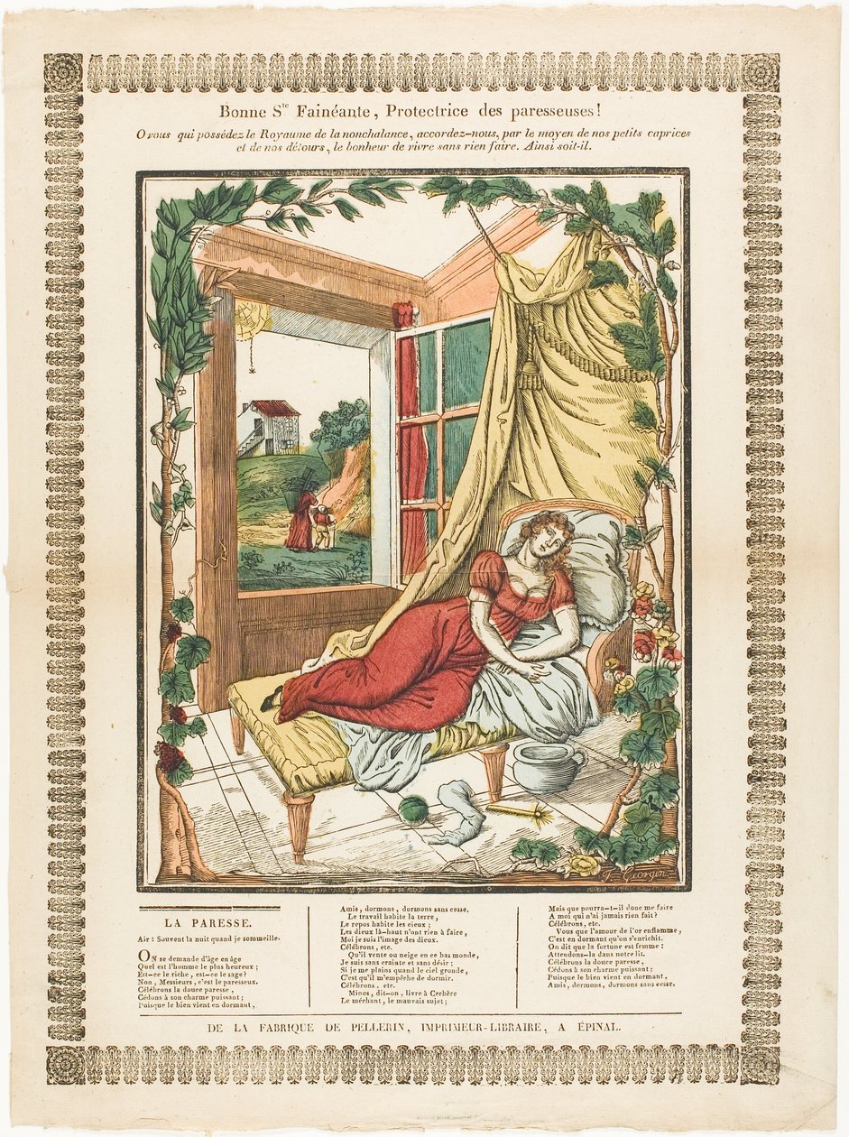Bonne Ste. Fainéante, Protectrice des paresseuses! alkotó: Francois Georgin