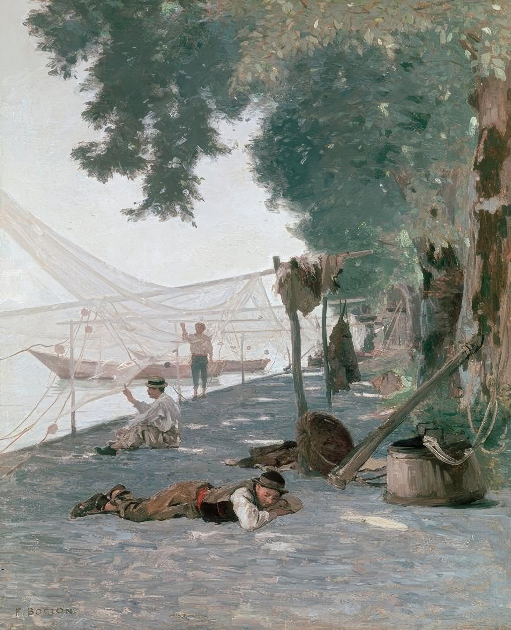 Hálók és halászok alkotó: Francois Louis David Bocion