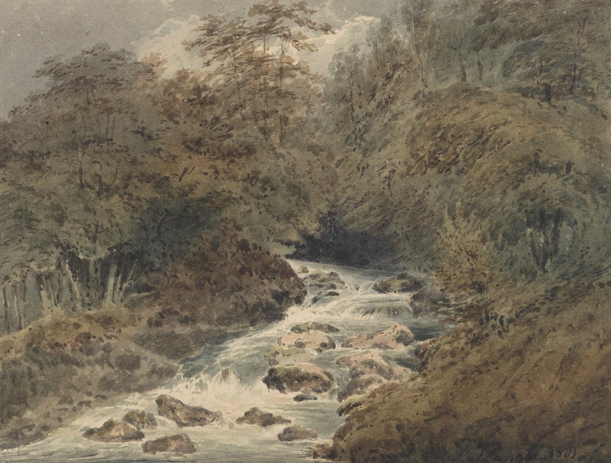Egy hegyi patak alkotó: Francois Louis Thomas Francia