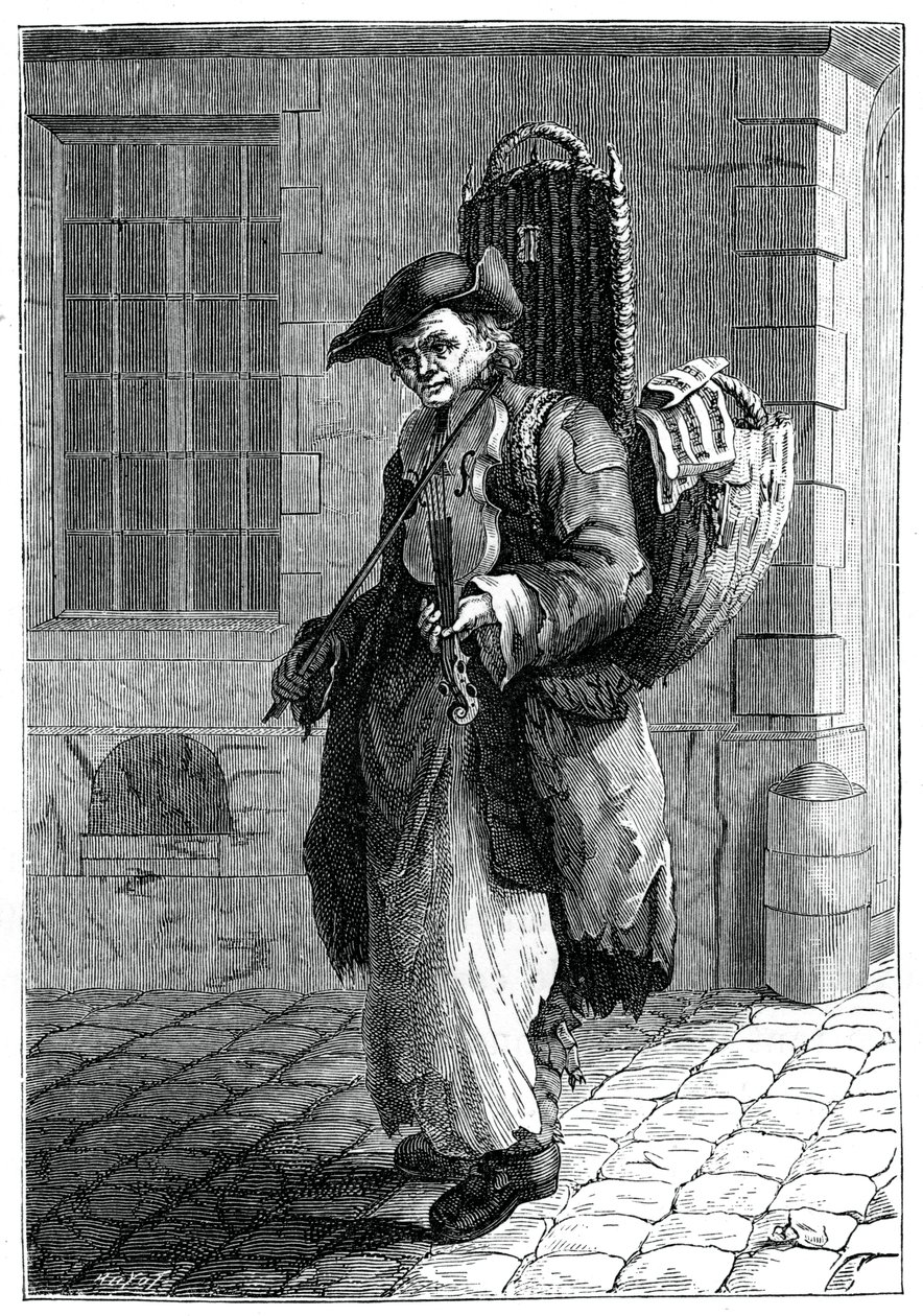 Utazó zenész, 1885. alkotó: Francois Robert Ingouf