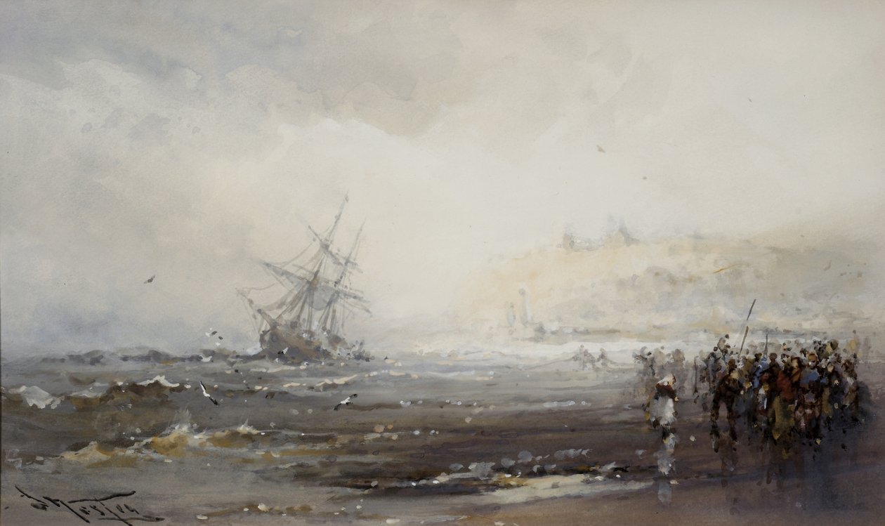 Roncs Whitbyben, 1870 körül (wc papíron) alkotó: Frank Wesley