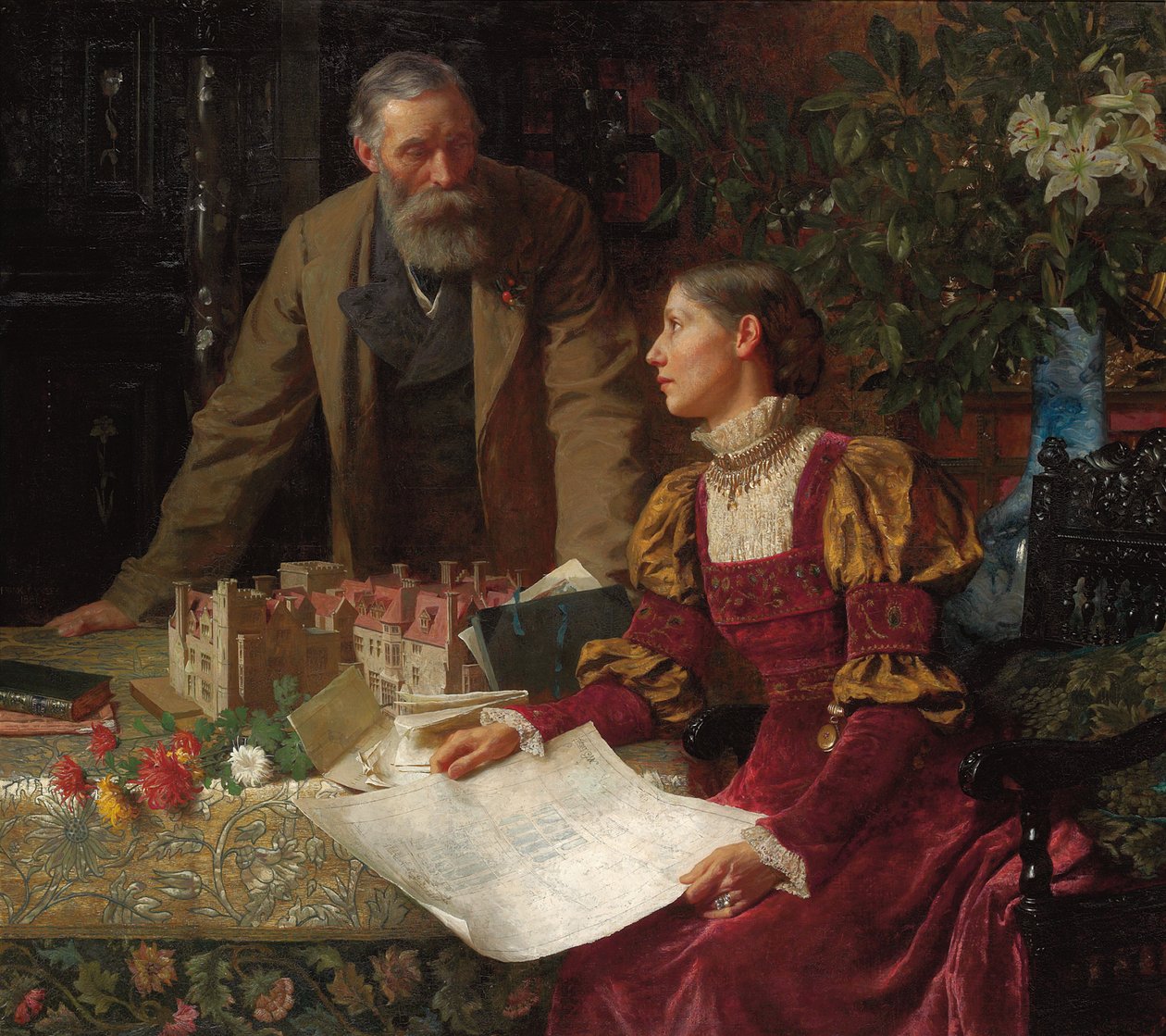 A házépítők, 1880 alkotó: Frank Dicksee