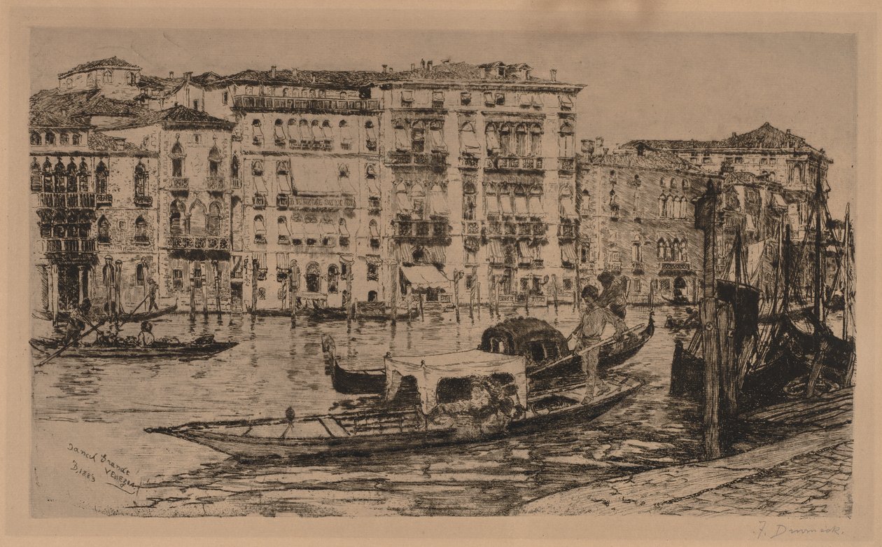 Canal Grande, Velence, 1889. alkotó: Frank Duveneck