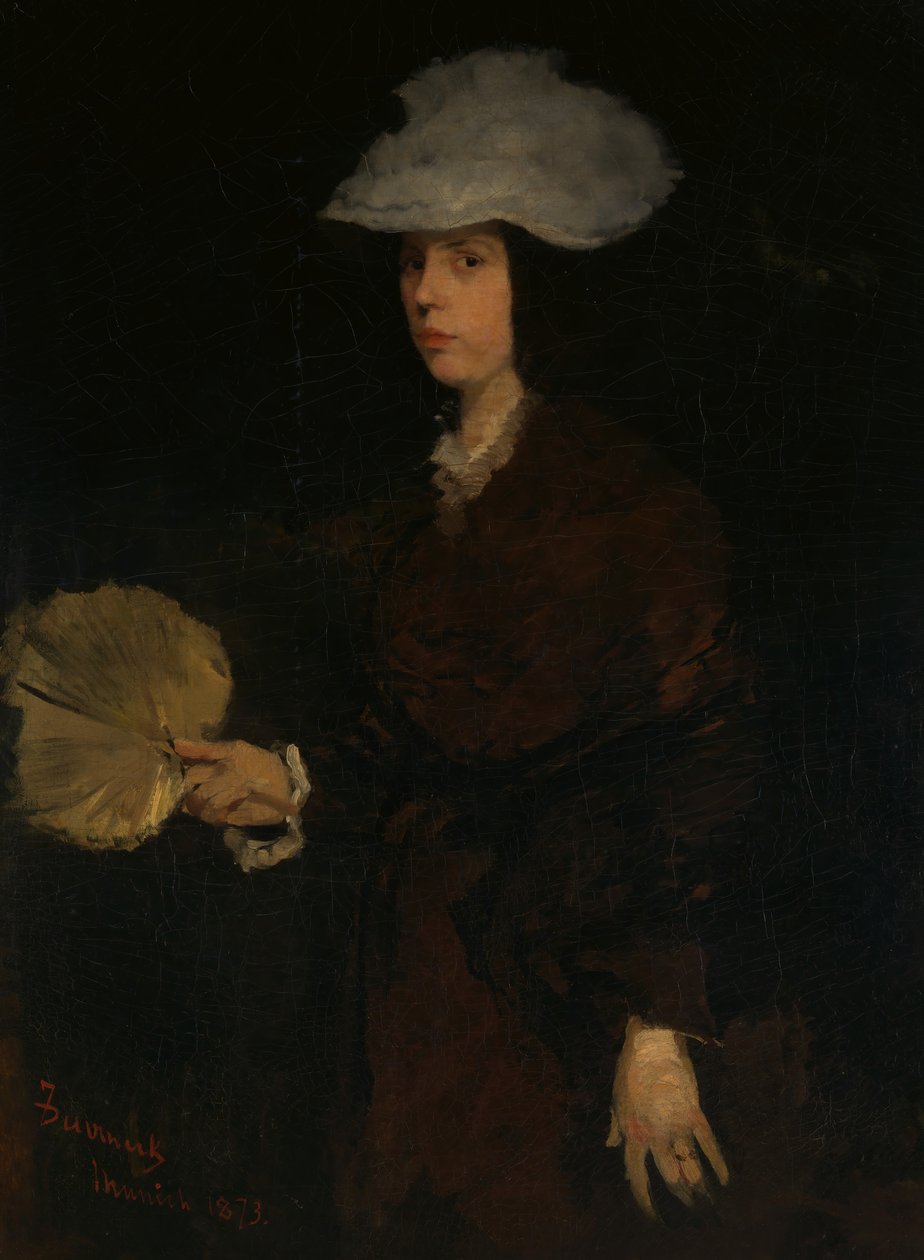 Hölgy legyezővel, 1873. alkotó: Frank Duveneck