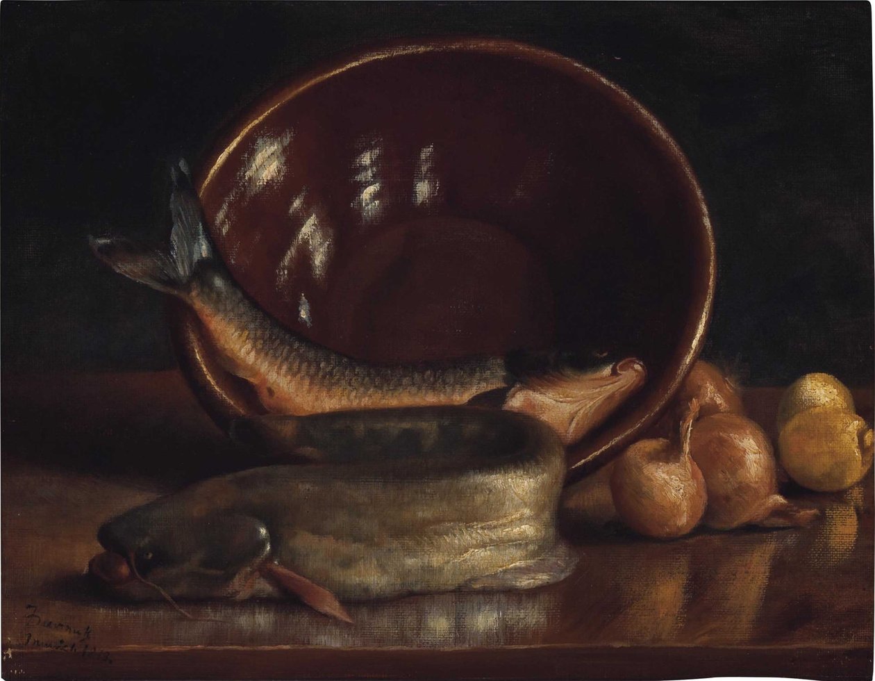 Csendélet halakkal alkotó: Frank Duveneck