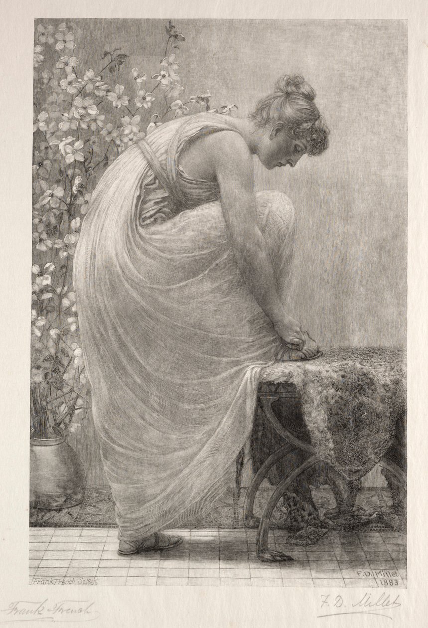 A szandál befűzése, 1886. alkotó: Frank French
