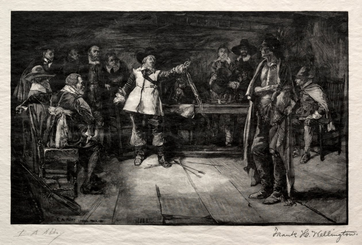 Miles Standishs Challenge, 1887. alkotó: Frank H. Wellington