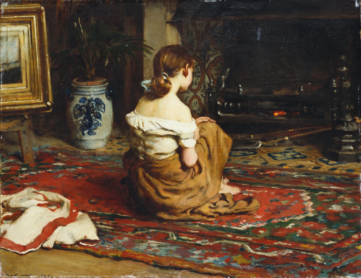 A Fireside mellett, 1878 alkotó: Frank Holl