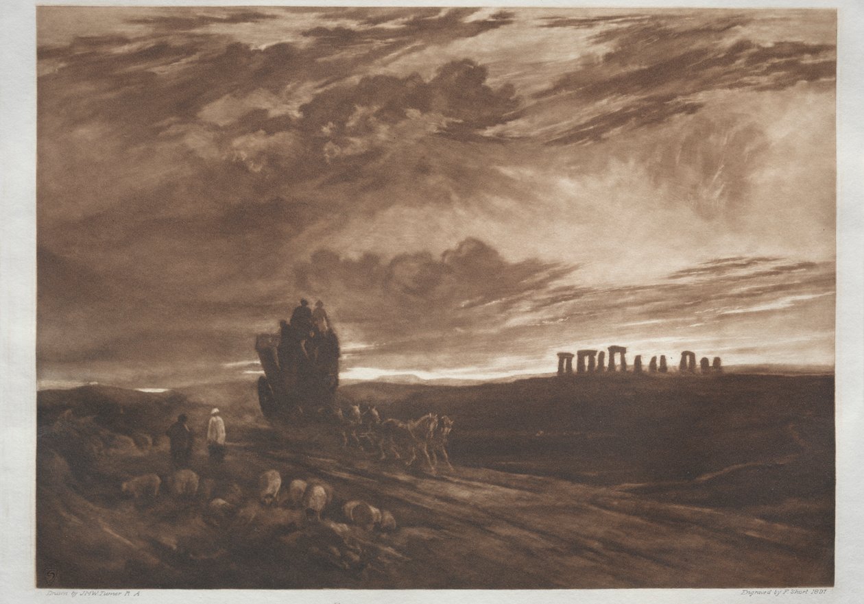 Stonehenge hajnalban, 1897. alkotó: Frank Short