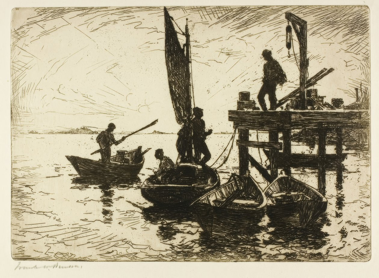 Hajnalban hajók alkotó: Frank Weston Benson