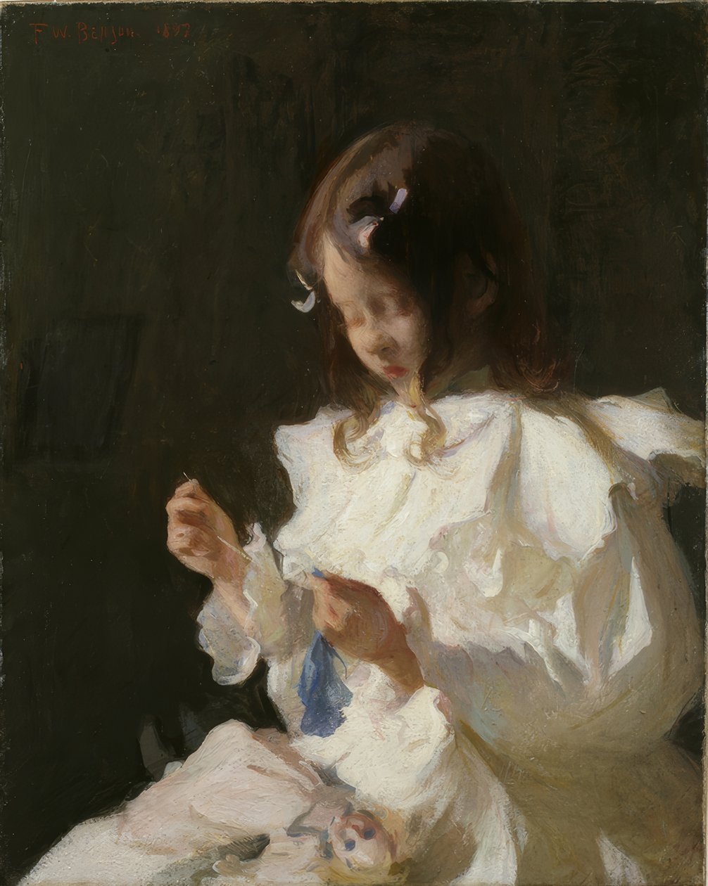 Egy varró gyermek portréja alkotó: Frank Weston Benson
