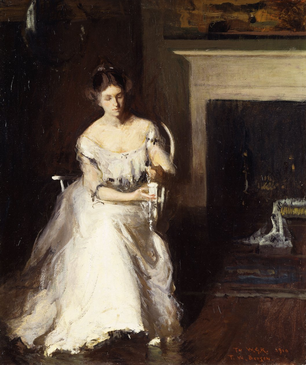 Csipke csodáló nő alkotó: Frank Weston Benson