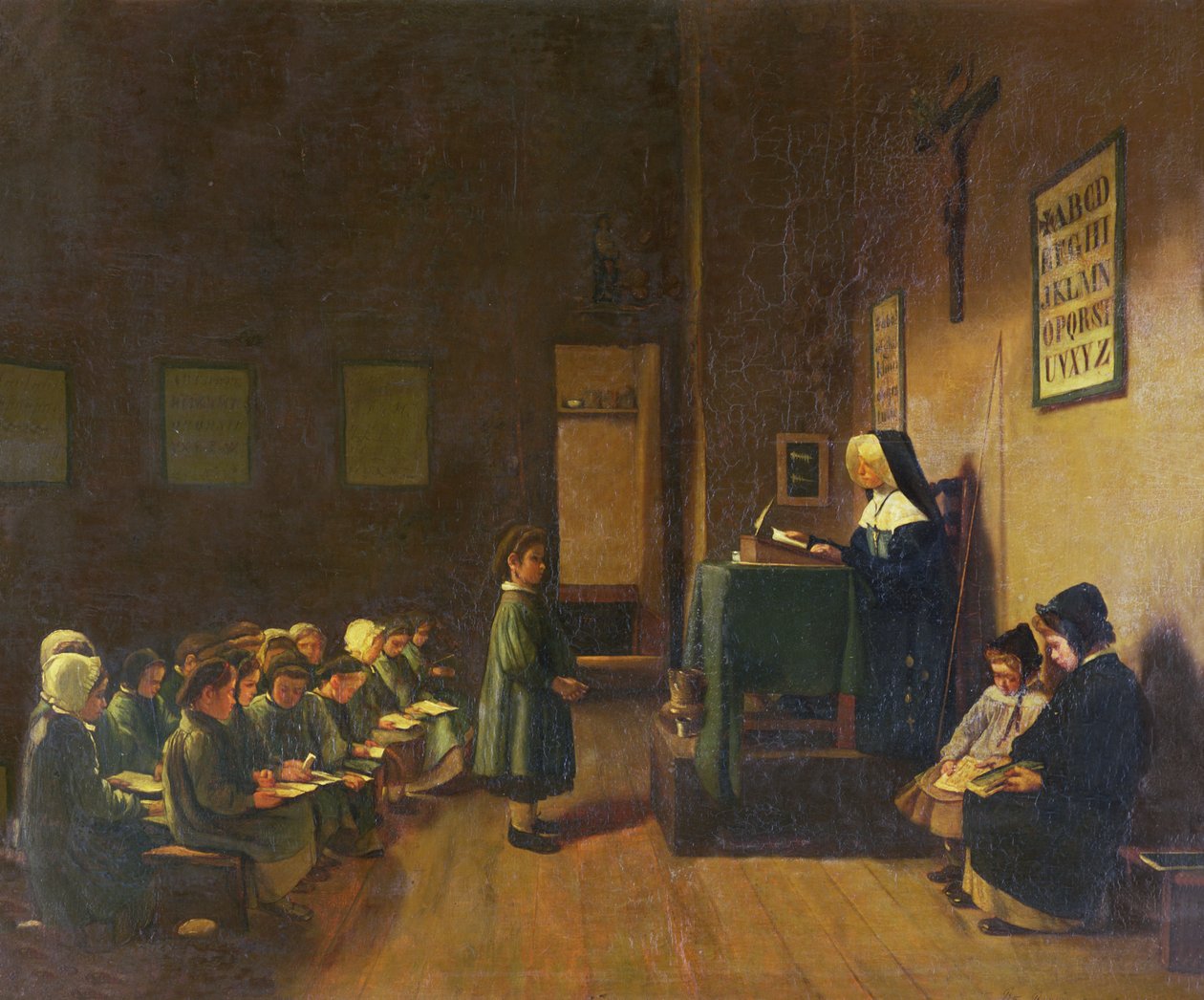 Az iskolaterem, 1876 alkotó: François Bonvin