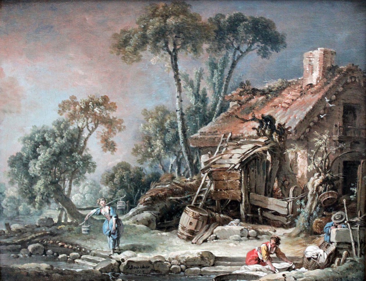 Táj parasztházzal alkotó: François Boucher
