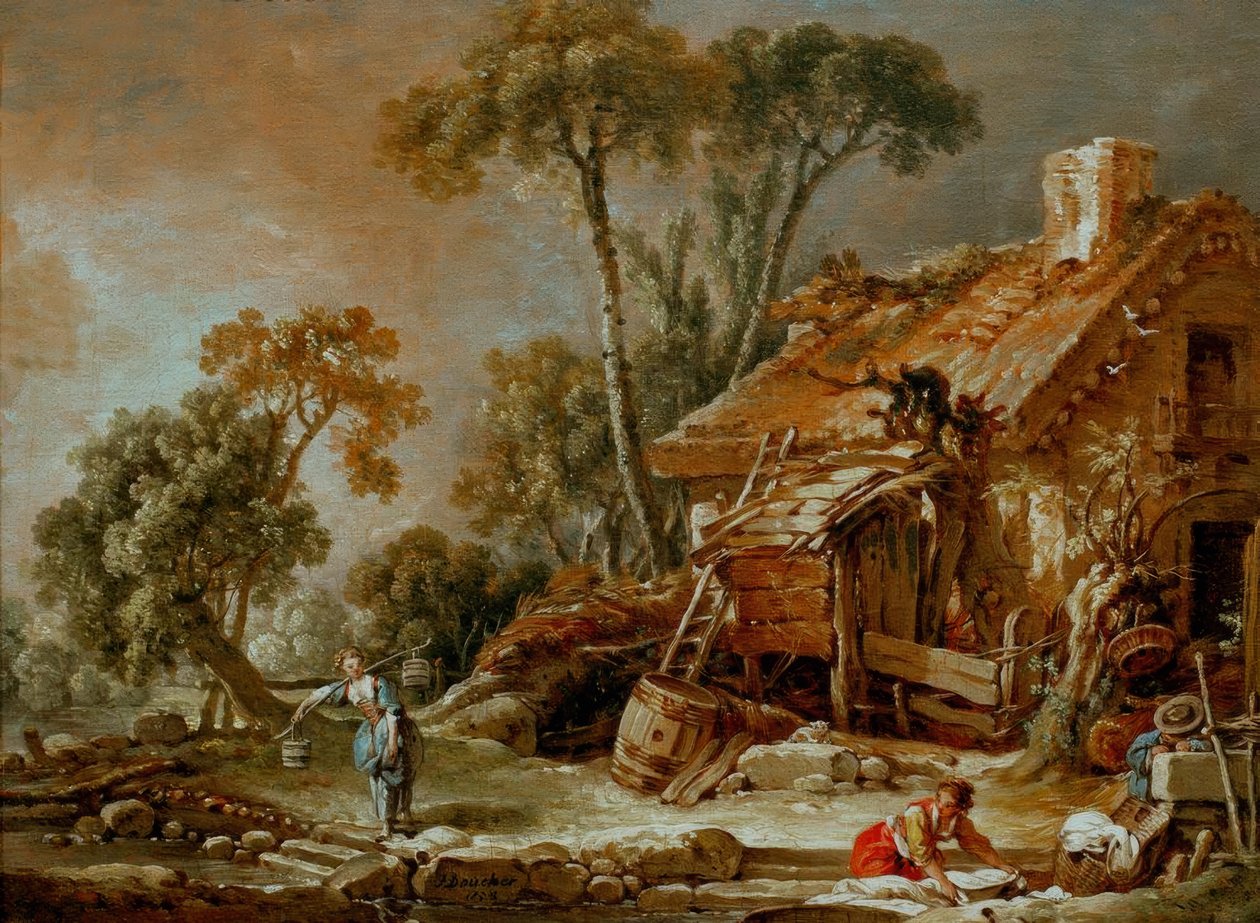Táj egy parasztházzal alkotó: François Boucher