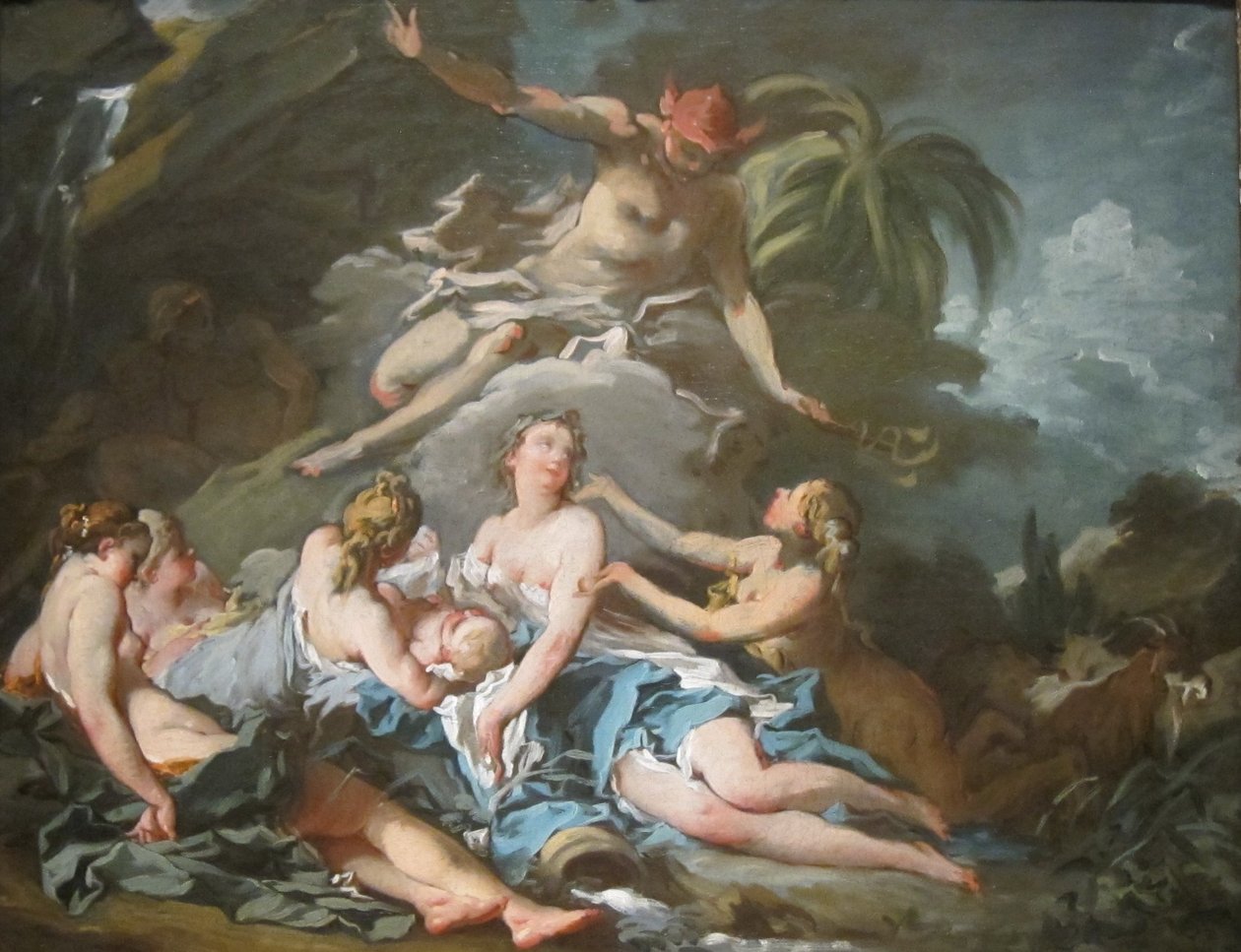 Merkúr A csecsemő Bacchust a Nysa nimfáira bízza alkotó: François Boucher